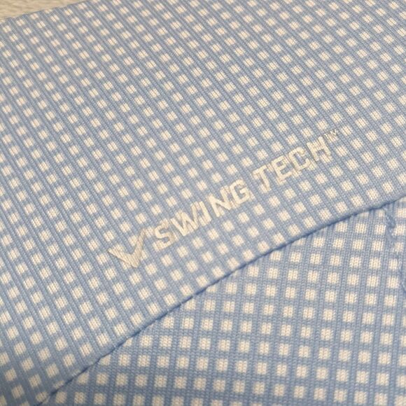 Callaway Opti-Dri Men’s XL Swing Tech Blue Check Performance Golf Polo Shirt - Picture 6 of 9